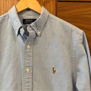 Polo by Ralph Lauren Men's Chambray Blue Button Down Shirt Like New - Sz S Slim